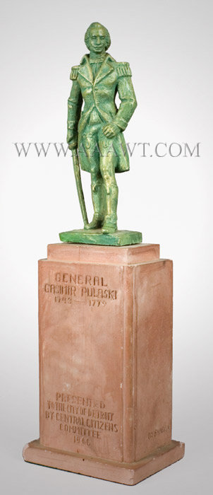 General Gasimir Polaski (1746 to 1779) Plaster Statue
Presented to the City of Detroit by Central Citizens Committee, 1966, entire view